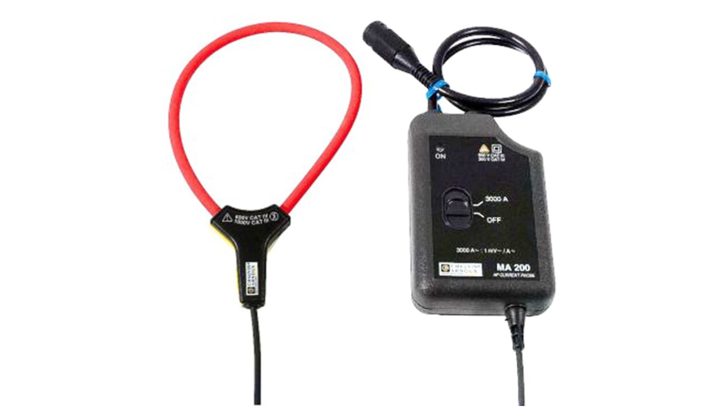 Chauvin Arnoux MiniFlex MA200 Current Probe, AC Adapter, 3000A ac AC Max, Current Output - UKAS Calibrated