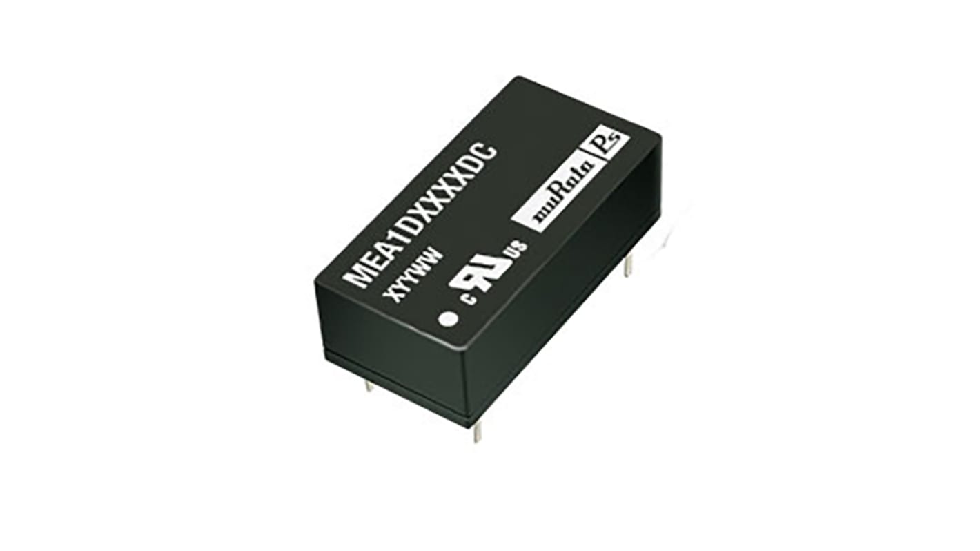 Murata Power Solutions MEA1 DC-DC Converter, ±5V dc/ ±100mA Output, 13.5 → 16.5 V dc Input, 1W, Through Hole,