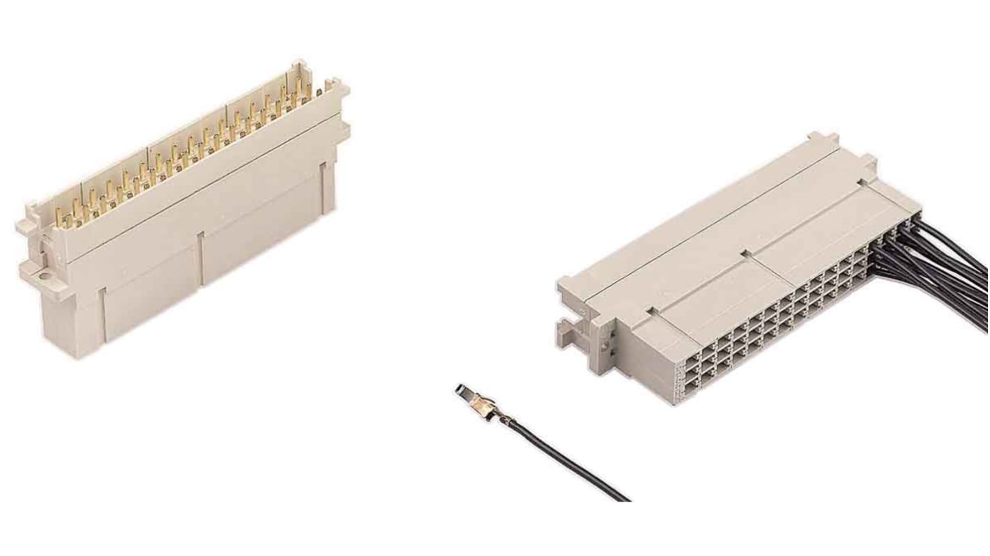 HARTING 09 06 C1 DIN 41612-Steckverbinder Stecker Gerade, 48-polig / 3-reihig, Raster 5.08mm Crimpanschluss