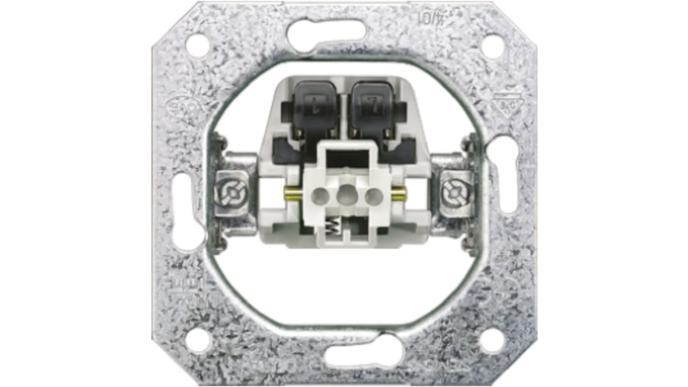 Siemens Delta Lichtschalter, Bündig-Montage IP 20, 1-polig 10A, 250V, Metall