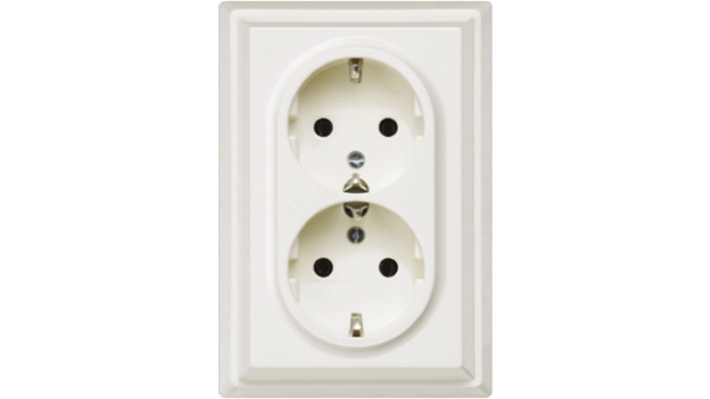 Siemens 2 Gang Electrical Socket, 16A, Type F - German Schuko