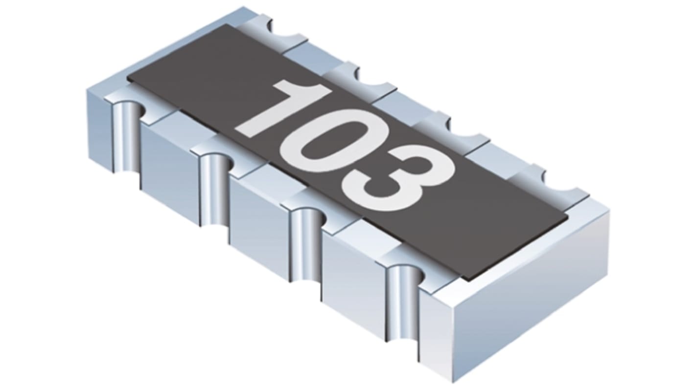 Bourns, CAT25 10kΩ ±5% Bussed Resistor Array, 8 Resistors, 1608 (4021M), Concave
