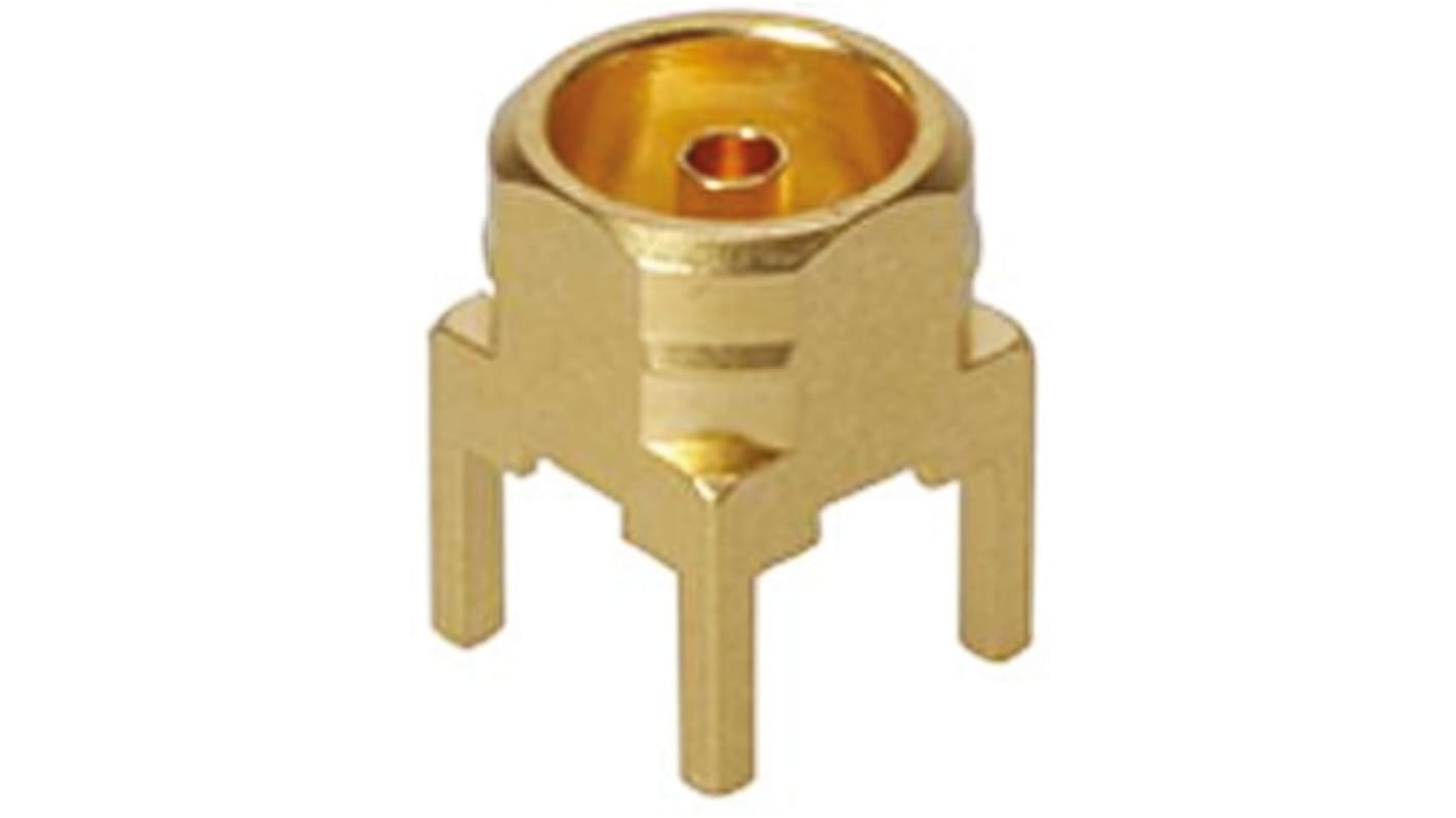 Conector coaxial Huber+Suhner 82_MBX-50-0-3/111_NE, Hembra, Recto, Impedancia 50Ω, Montaje en orificio pasante,