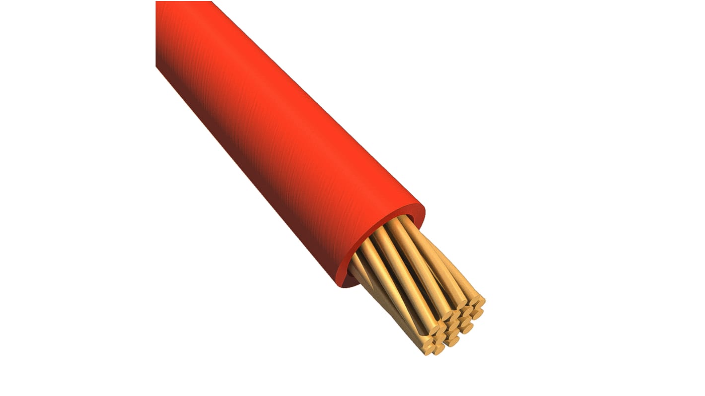 Alpha Wire Einzeladerleitung 0,75 mm², 18 AWG 305m Rot MPPE isoliert Ø 1.7mm 16/0,25 mm Litzen UL11028