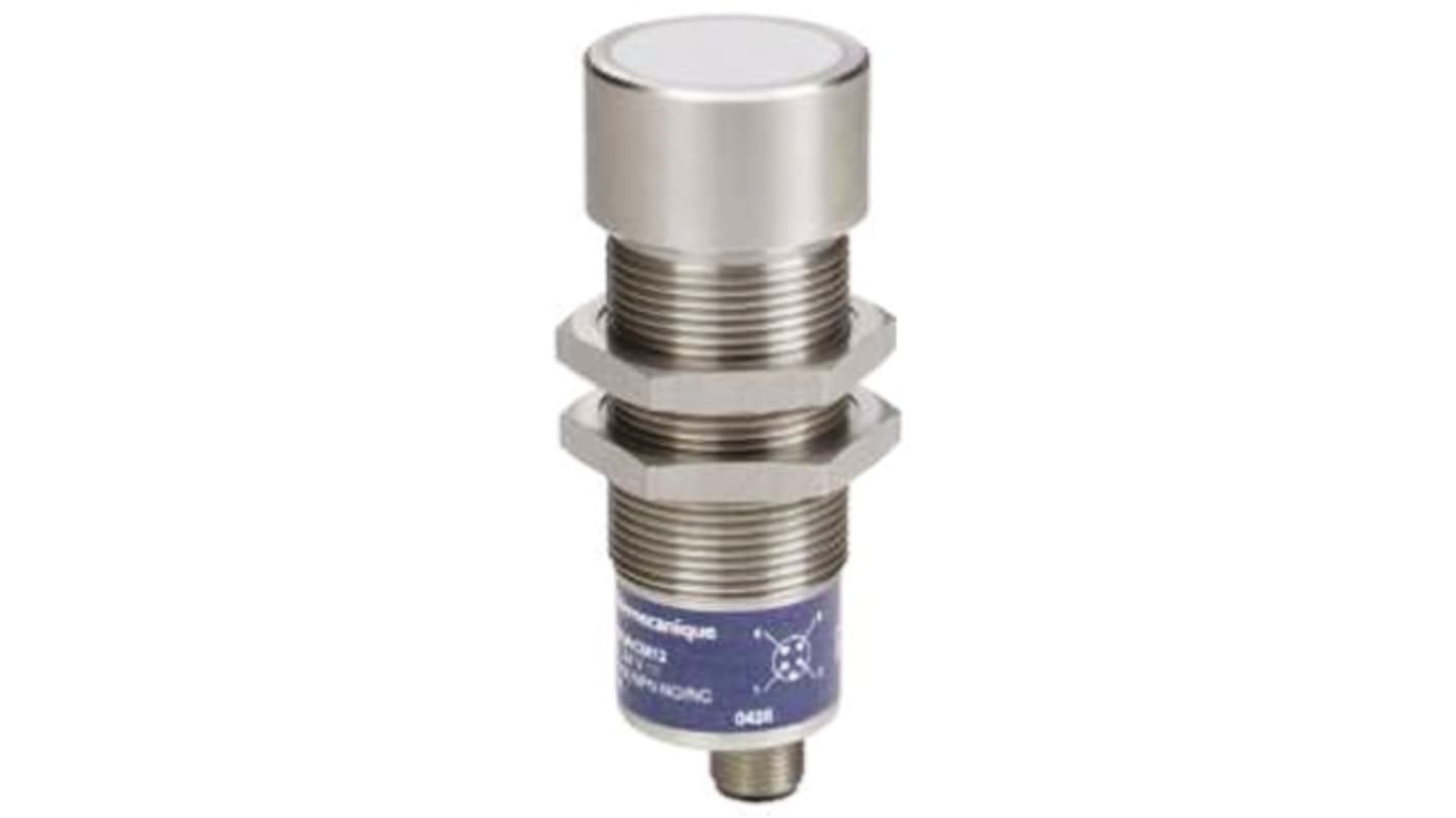 Telemecanique Sensors Ultrasonic Barrel-Style Proximity Sensor, M30 x 1.5, 50 → 1000 mm Detection, PNP Output,