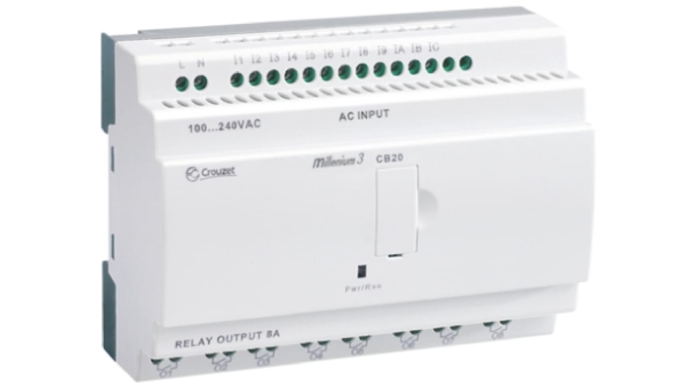 Crouzet Millenium 3 Series Logic Module, 24 V ac Supply, Relay Output, 12-Input, Digital Input