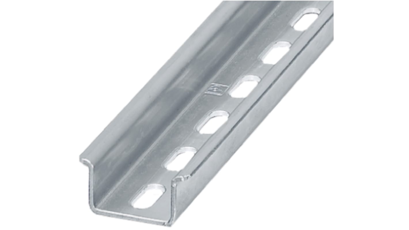 Rail DIN Phoenix Contact 2m x 35mm x 15mm, Fendu, Rail oméga en Acier