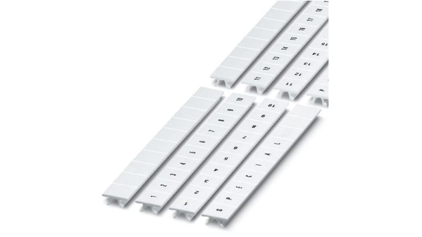 Phoenix Contact, ZB 10.QR : 1 -10 Marker Strip for use with  for use with Terminal Blocks