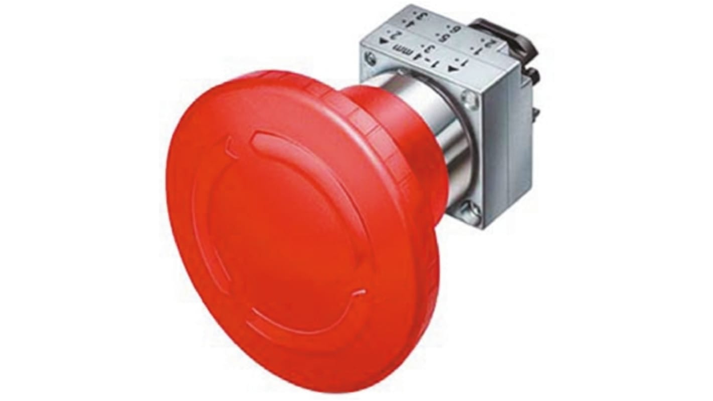 Siemens 3SB3 Series Red Round, Latching Actuation, 22mm Cutout