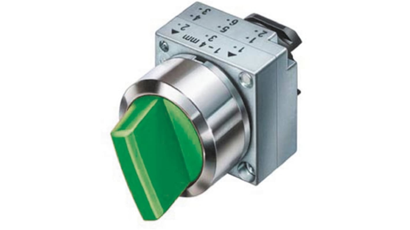 Siemens 3SB3 Series 2 Position Selector Switch Head, 22mm Cutout