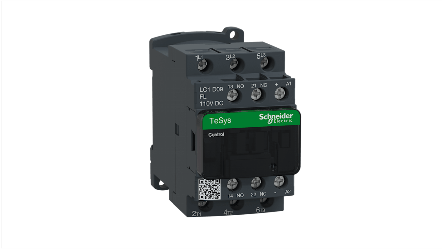 Schneider Electric LC1D Series Contactor, 110 V dc Coil, 3-Pole, 9 A, 3NO, 690 V ac/dc