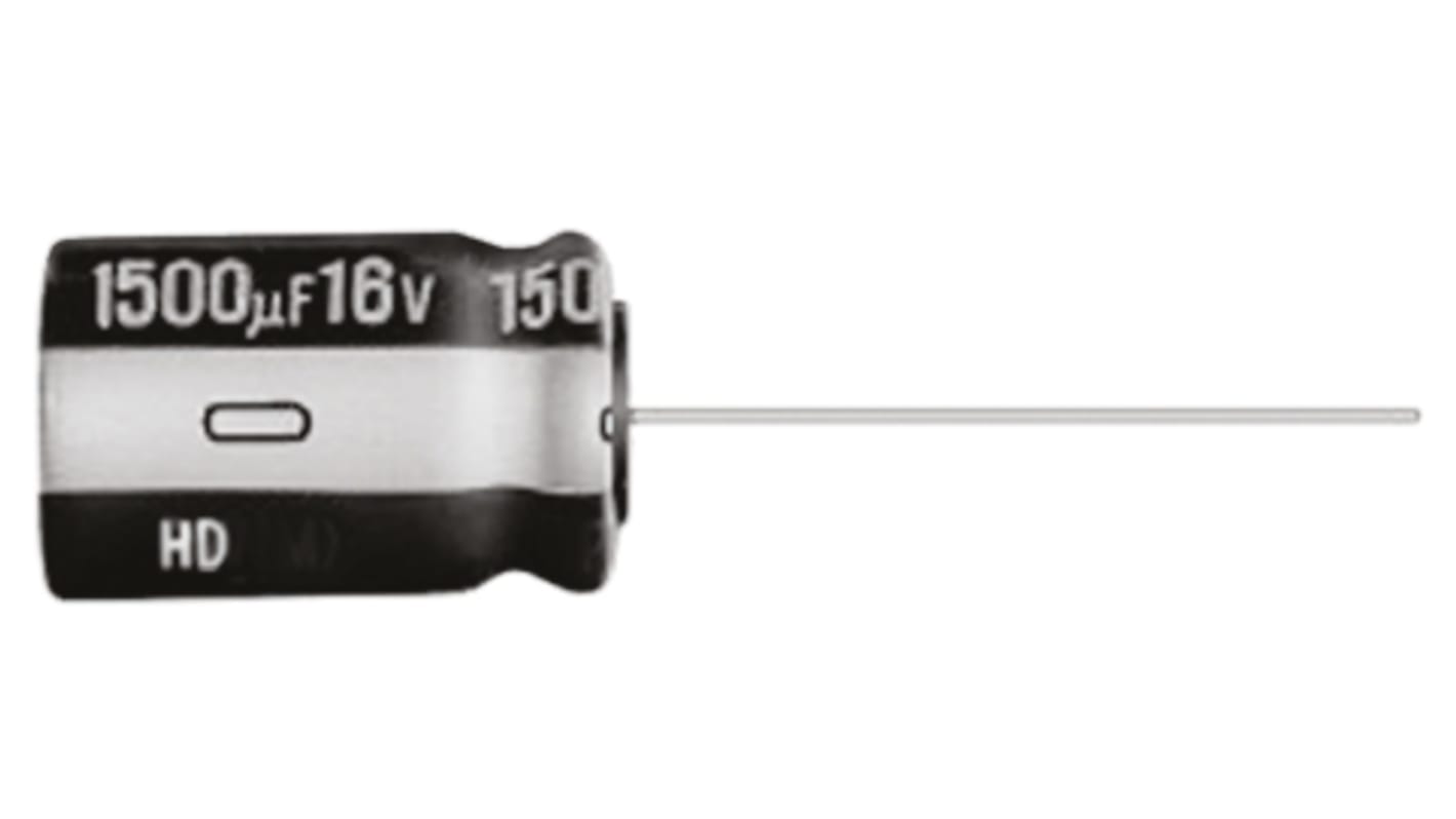 Panasonic 2.2μF Aluminium Electrolytic Capacitor 50V dc, Radial, Through Hole - EEUHD1H2R2