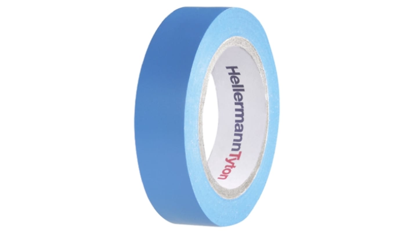 HellermannTyton HelaTape Flex Isolierband, PVC Blau, 0.15mm x 15mm x 10m bis +105°C