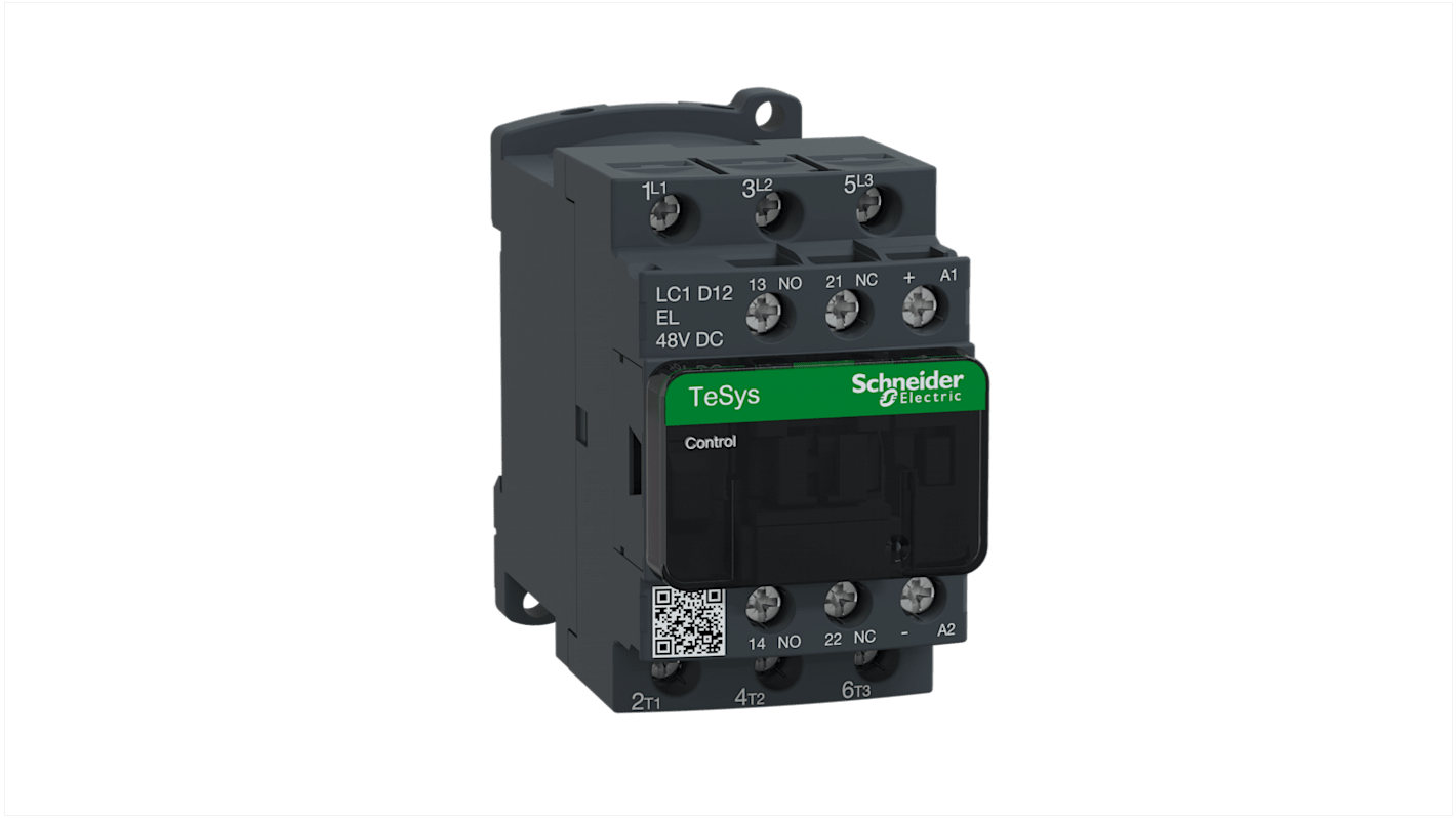 Schneider Electric TeSys D LC1D Contactor, 48 V dc Coil, 3-Pole, 12 A, 3NO, 690 V ac
