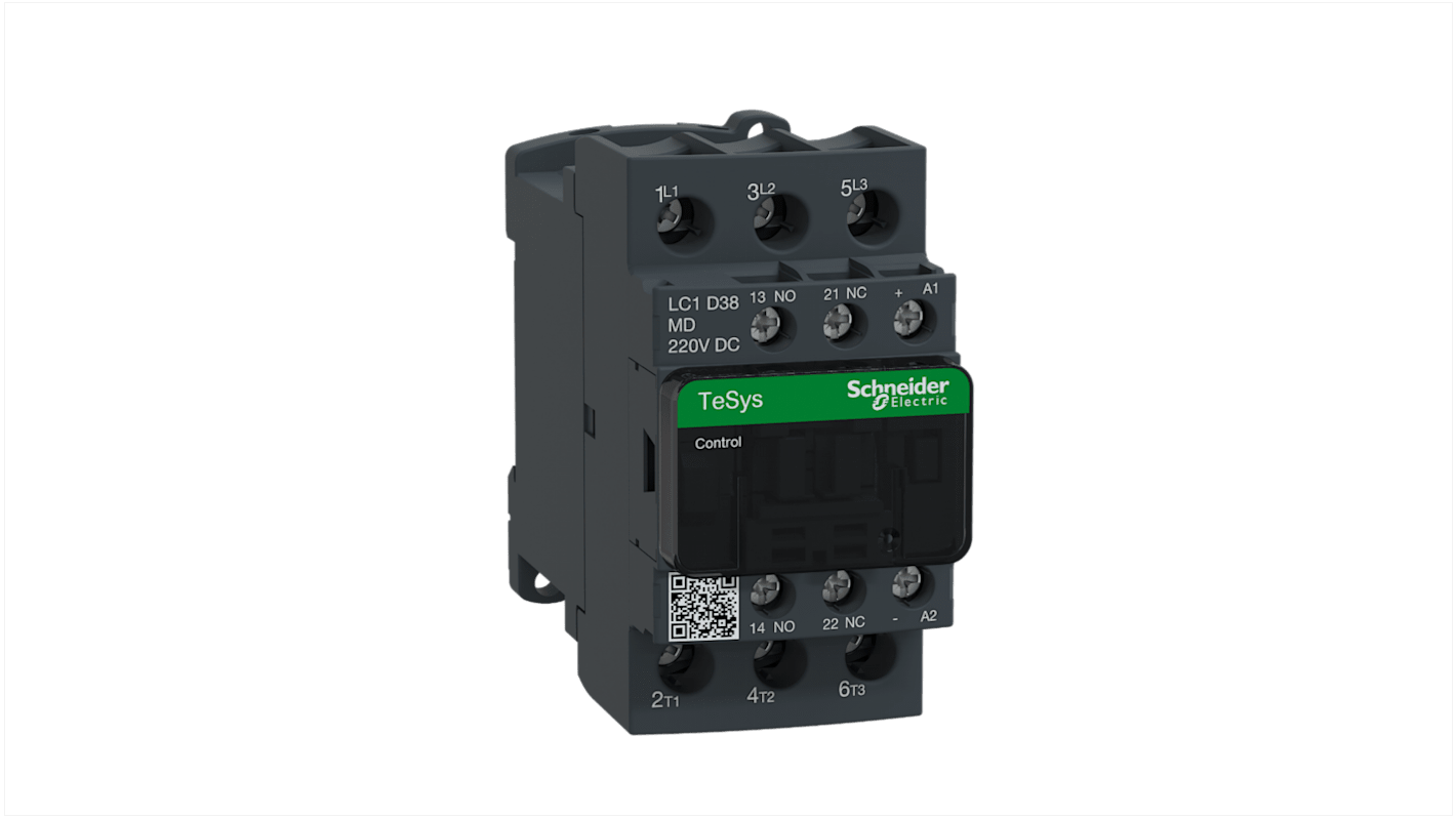 Schneider Electric LC1D Series Contactor, 230 V dc Coil, 3-Pole, 38 A, 3NO, 690 V ac/dc