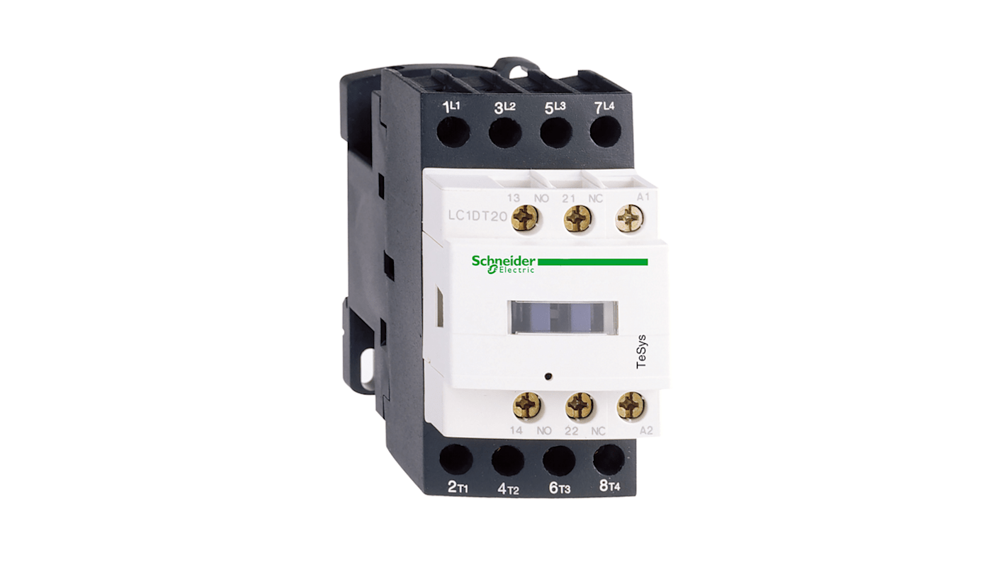 Schneider Electric TeSys D LC1D Leistungsschütz 220 V ac-Spule, 4 -polig , 690 Vac/dc / 20 A 4 Schließer 2-Hilfskontakte