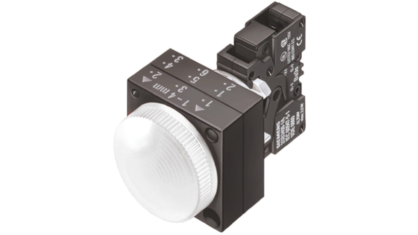 Voyant lumineux LED Siemens Blanc 230 V c.a./c.c., Ø découpe 22mm, Montage panneau, IP66