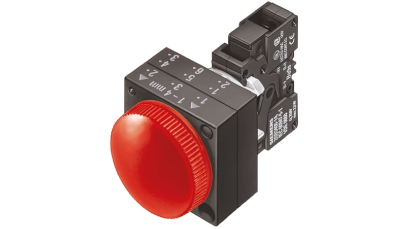 3SB32526BA200CC0 Siemens, Panel Mount Red LED Pilot Light, 22mm