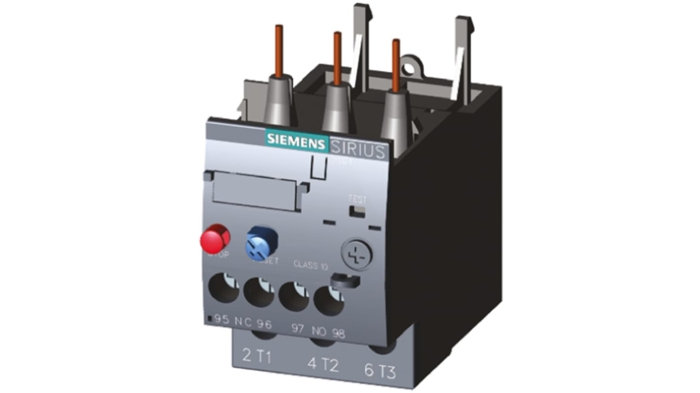 Siemens SIRIUS Innovation 3RU Überlastrelais 18,5 kW, 3P 1 Schließer, 1 Öffner / 3 A, 45mm x 46.7mm