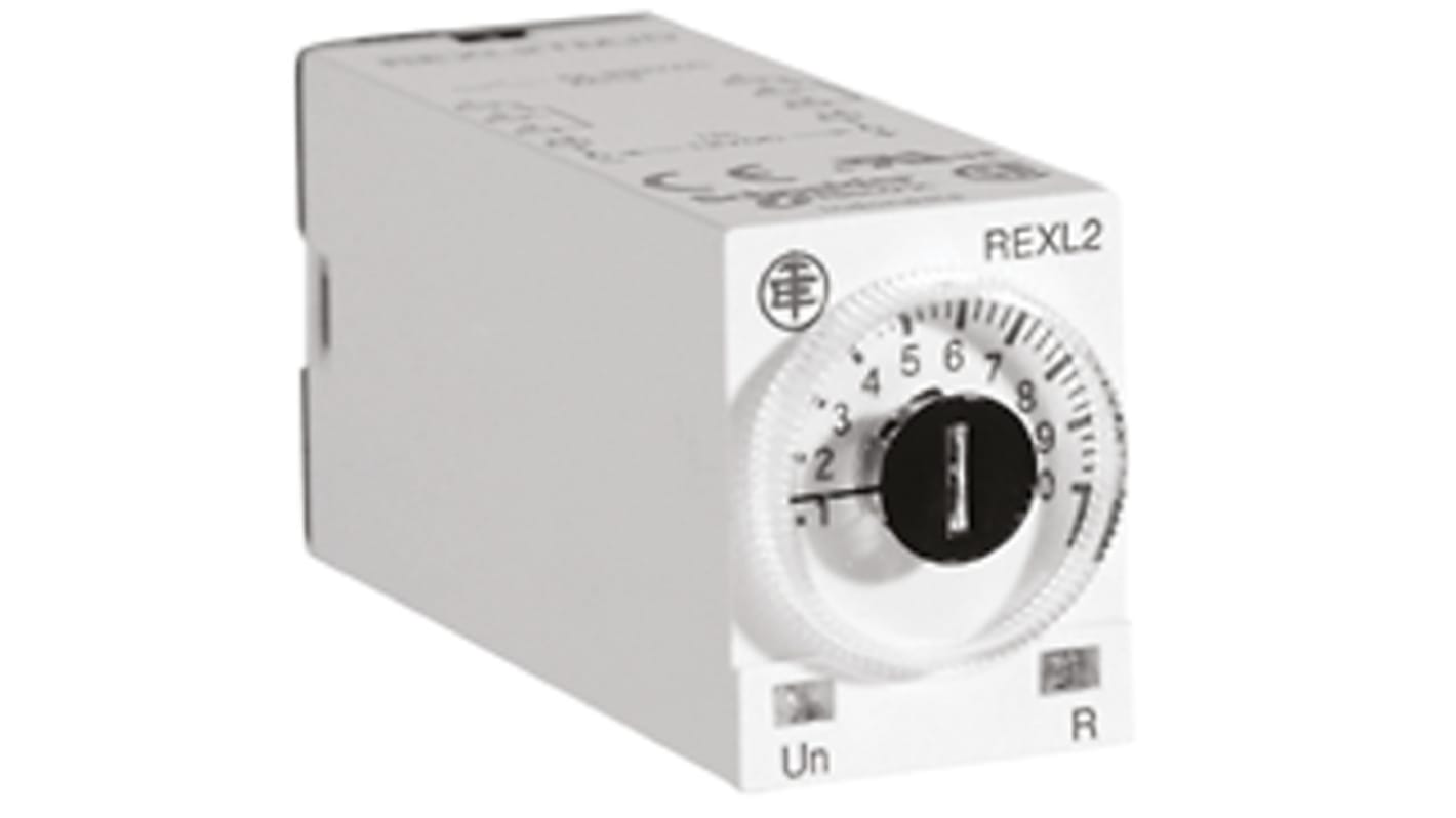 Timer Relay Schneider Electric, intervallo 0.1 → 1h, 2 poli, DPDT, A innesto