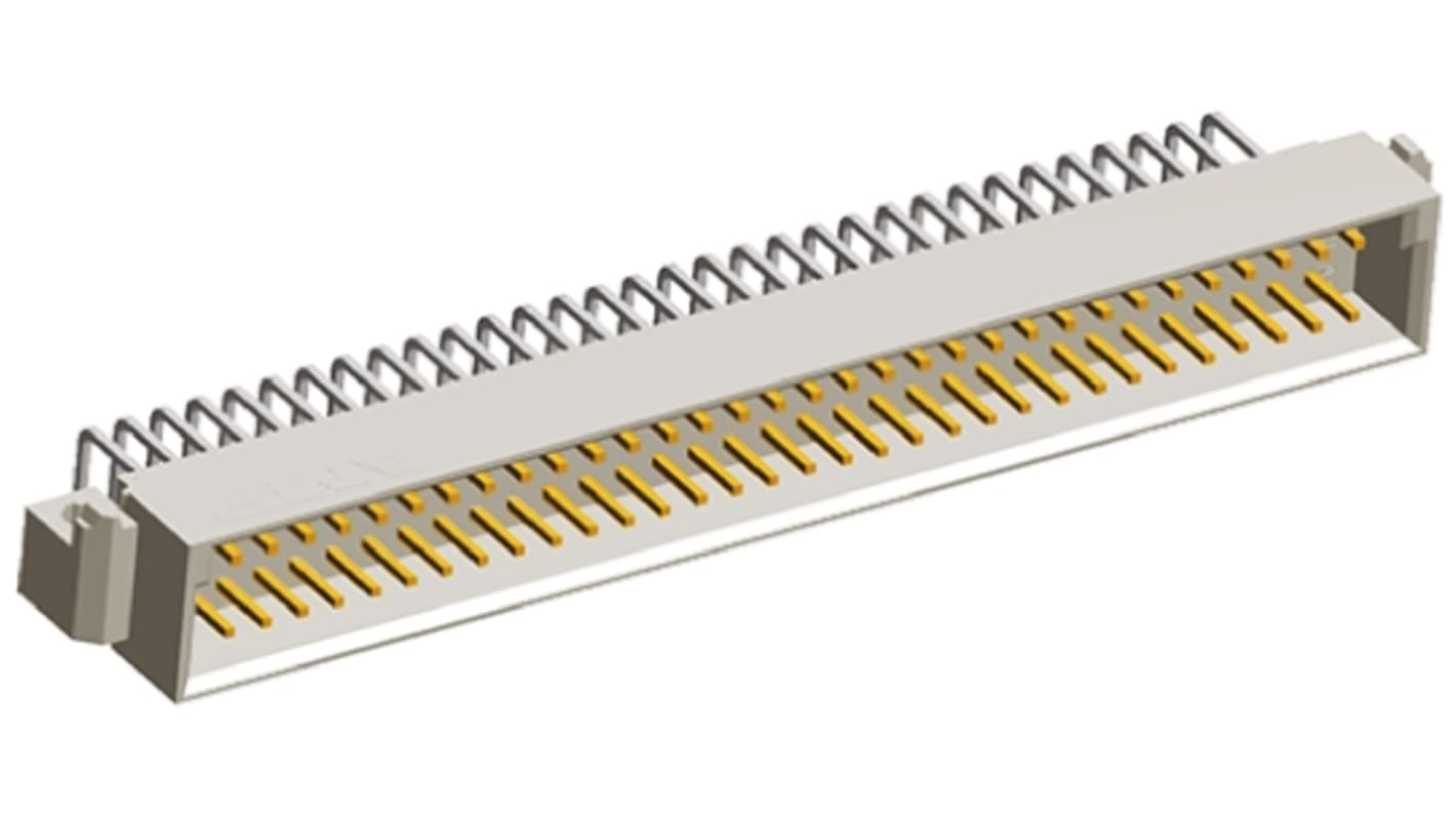 TE Connectivity Eurocard 64 Way 2.54mm Pitch, Type C Class C2, 3 Row, Right Angle DIN 41612 Connector, Plug