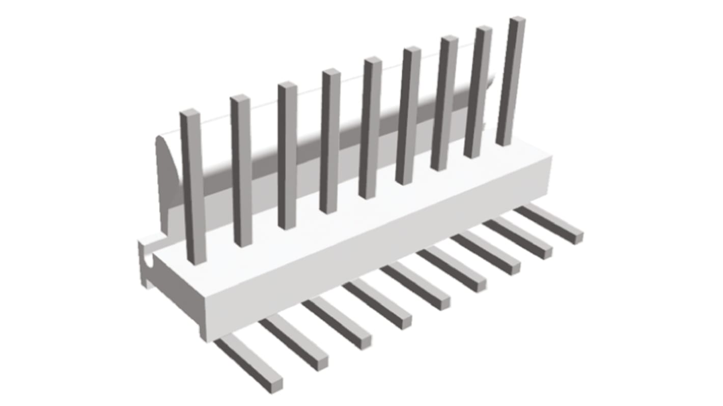 TE Connectivity MTA-100 Series Right Angle Through Hole Pin Header, 9 Contact(s), 2.54mm Pitch, 1 Row(s), Unshrouded