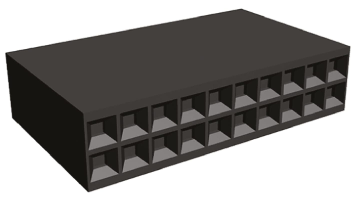 Boitier de connecteur Femelle, 20 contacts sur 2 rangs, pas 2.54mm, Droit, Montage sur câble, série AMPMODU MOD IV