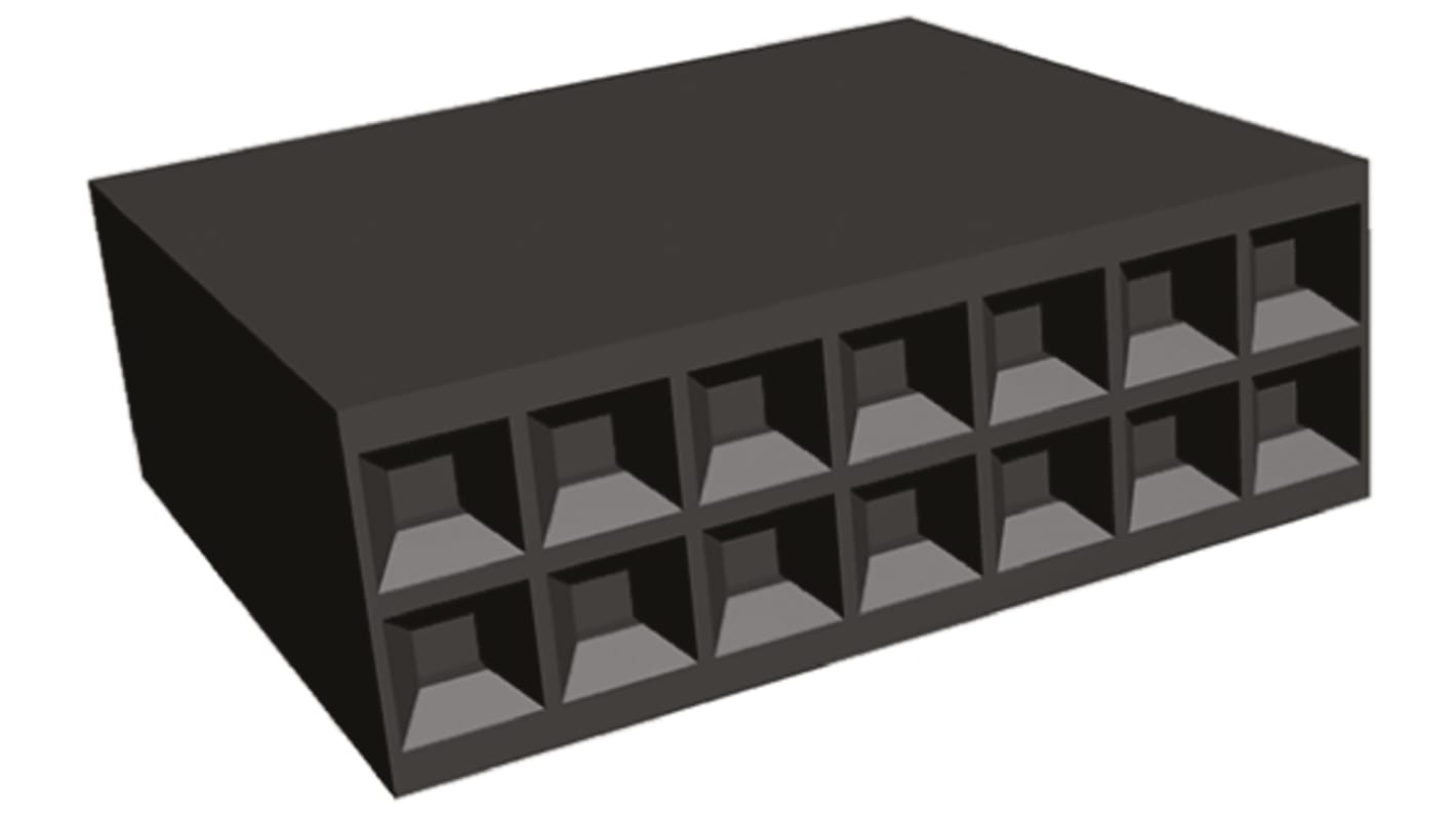 Carcasa de conector TE Connectivity 1-87456-0, Serie AMPMODU MOD IV, paso: 2.54mm, 14 contactos, 2 filas, Recto,