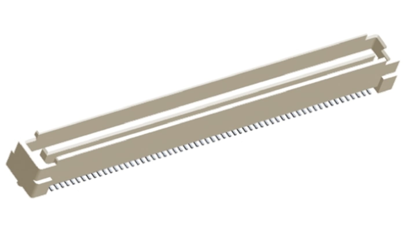 TE Connectivity Free Height Series Straight Surface Mount PCB Header, 140 Contact(s), 0.8mm Pitch, 2 Row(s), Shrouded