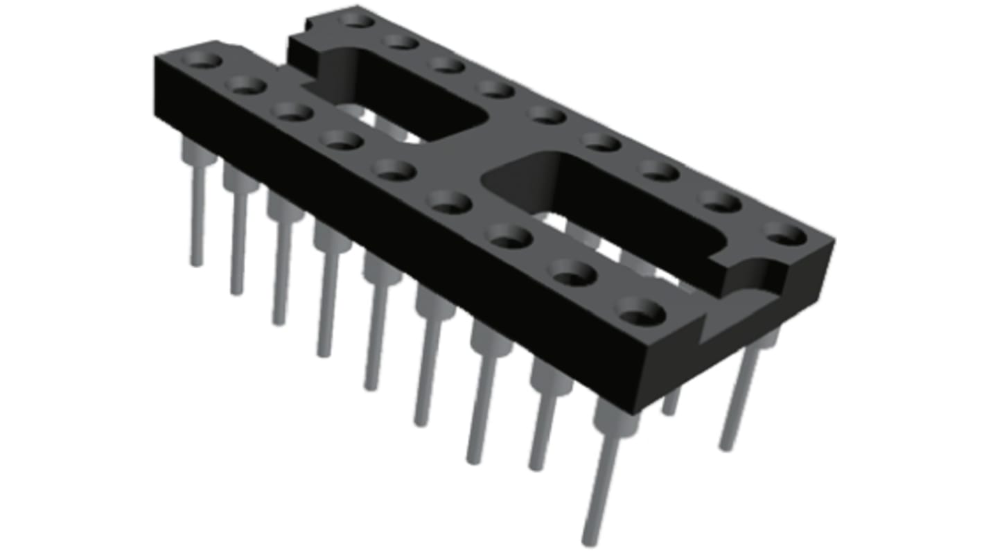 Podstawka DIL 2.54mm Pitch 7.62mm Row Spacing 18 Way, Przepust Formowany Pin, 3A TE Connectivity