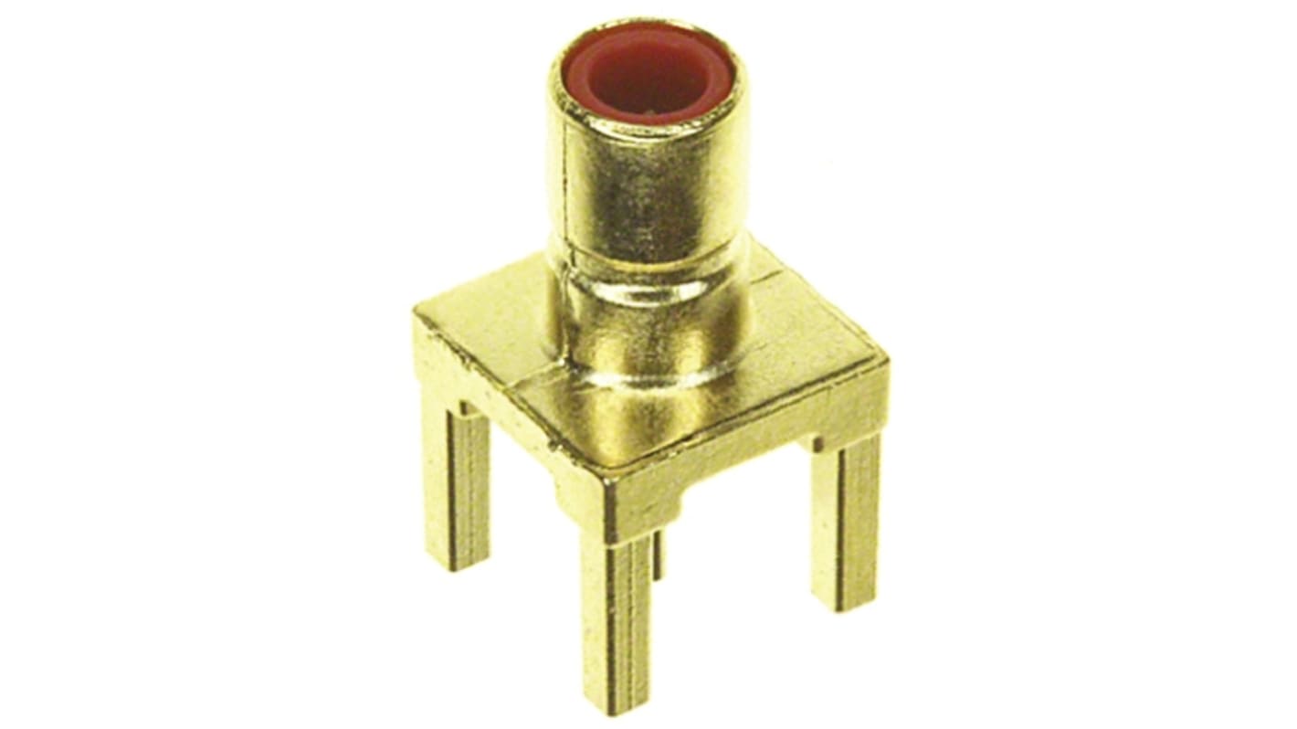 Conector coaxial TE Connectivity 1060455-1, Hembra, Recto, Impedancia 50Ω, Montaje en PCB, Terminación de Soldador, Oro