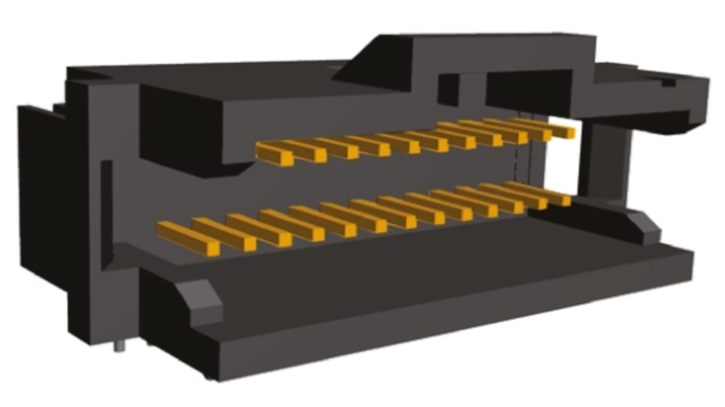 TE Connectivity AMPMODU System 50 Series Right Angle Through Hole PCB Header, 20 Contact(s), 2.54mm Pitch, 2 Row(s),