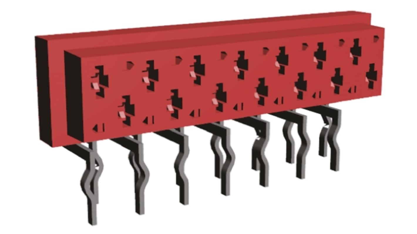 TE Connectivity Micro-MaTch Industrial Series Right Angle Through Hole Mount PCB Socket, 14-Contact, 2-Row, 1.27mm