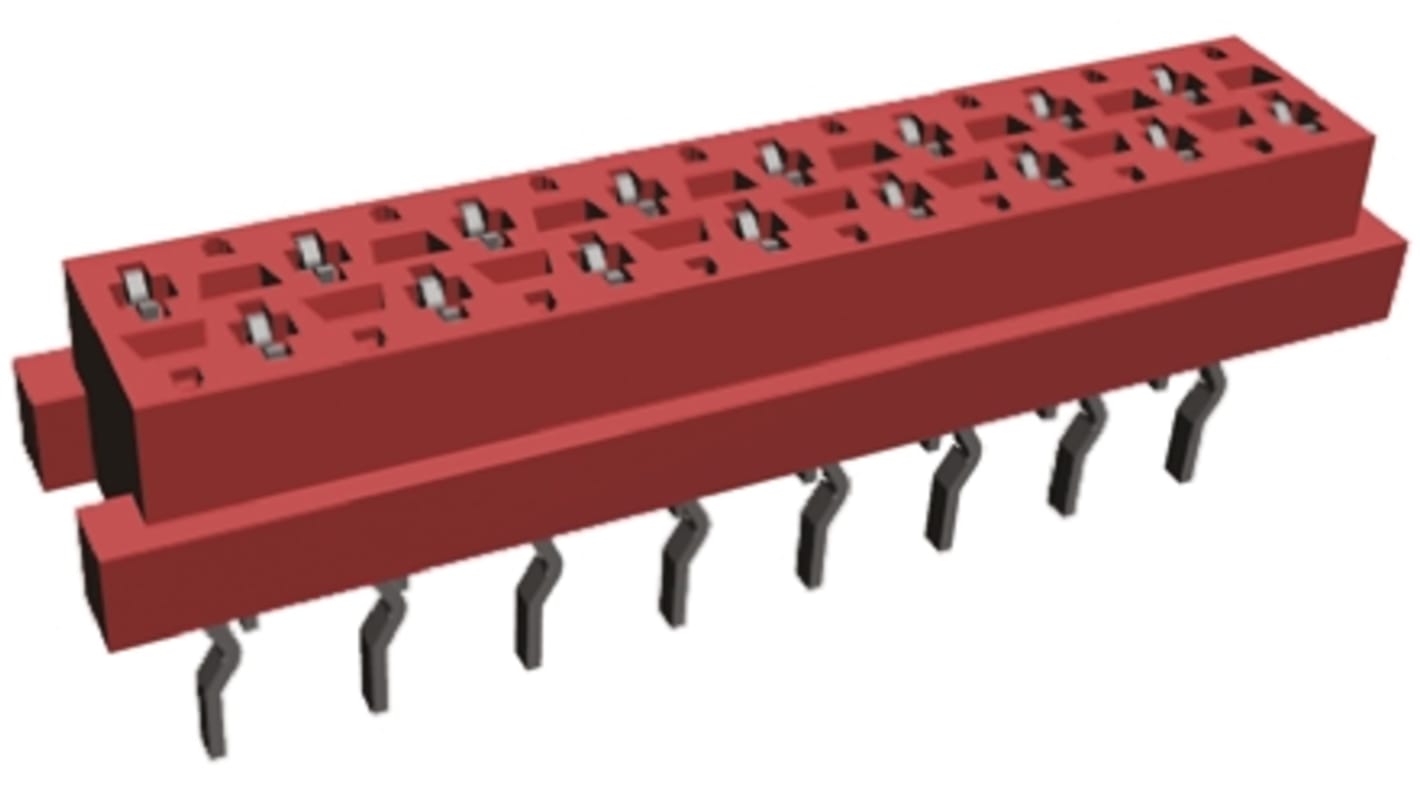 Presa PCB TE Connectivity, 16 vie, 2 file, passo 2.54mm, Montaggio con foro passante