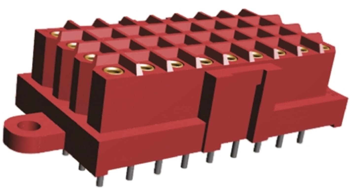 TE Connectivity Metrimate Series Straight Through Hole PCB Header, 36 Contact(s), 5.0mm Pitch, 9 Row(s), Shrouded