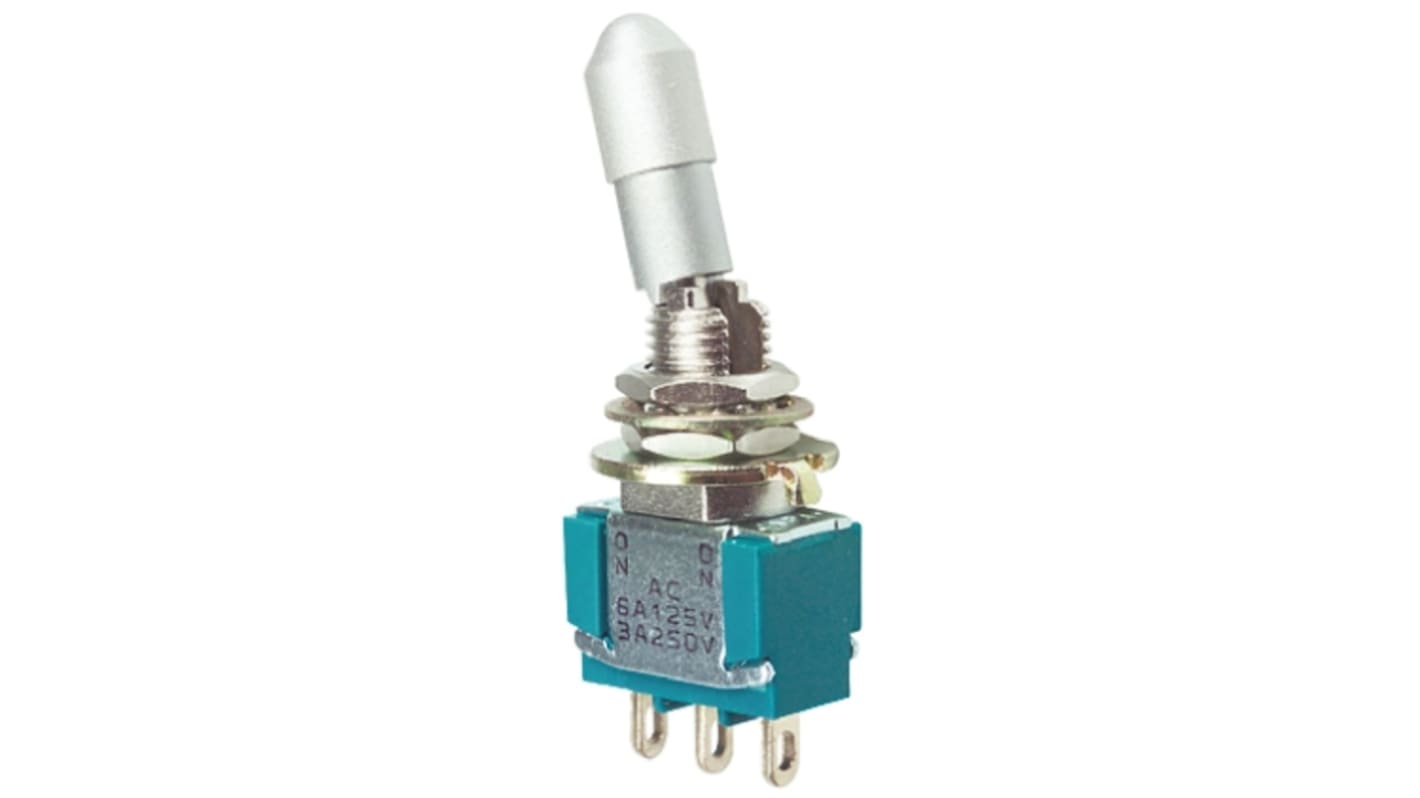 TE Connectivity Toggle Switch, Panel Mount, On-On, SPDT, Solder Terminal, 125V