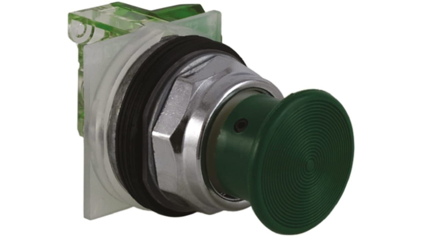 Schneider Electric Harmony 9001K Series Green Momentary Push Button Head, 30mm Cutout, IP66