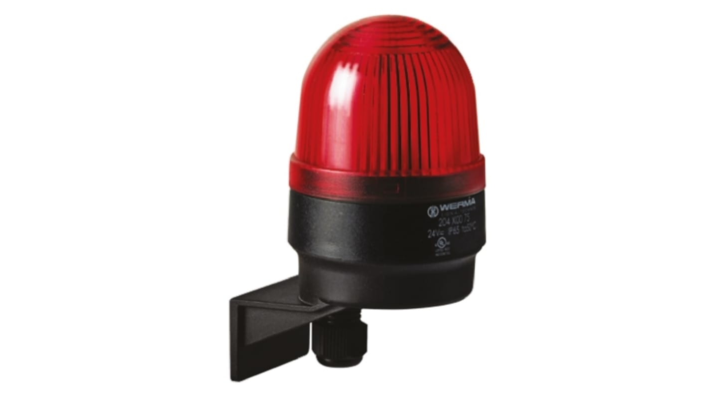 Werma EM 205 Series Red Flashing Beacon, 24 V dc, Wall Mount, Xenon Bulb, IP65