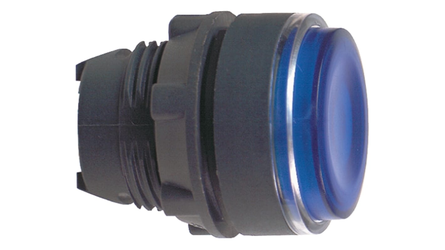 Schneider Electric Harmony XB5 Series Blue Illuminated Spring Return Push Button Head, 22mm Cutout, IP66, IP67, IP69K