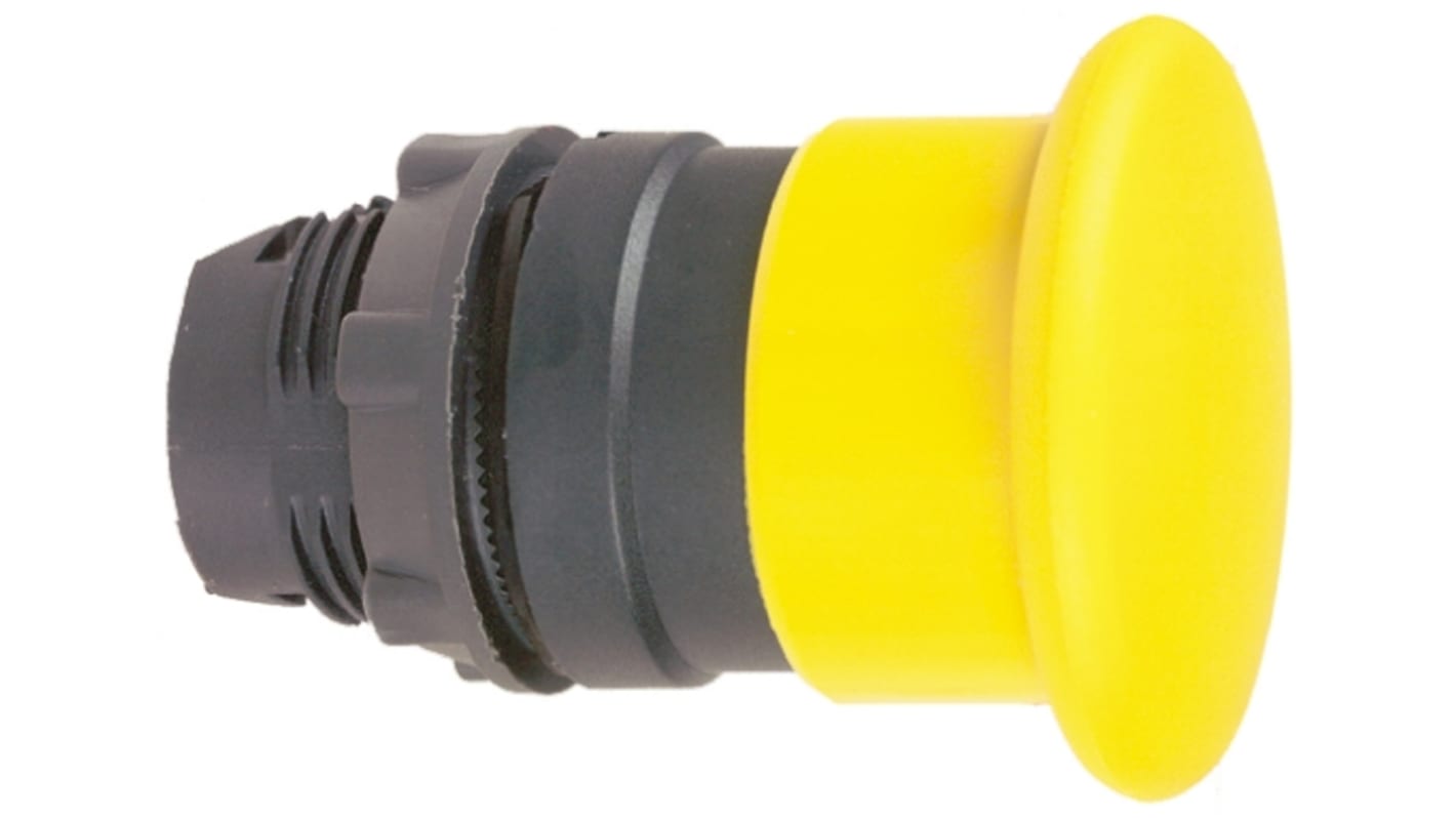 Schneider Electric Harmony XB5 Series Yellow Spring Return Push Button Head, 22mm Cutout, IP66, IP69K