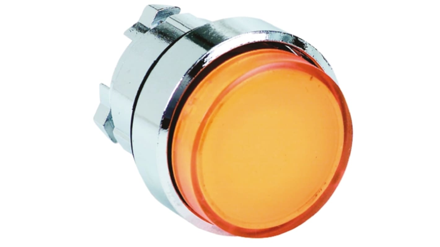 Schneider Electric Harmony XB4 Series Orange Illuminated Spring Return Push Button Head, 22mm Cutout, IP66, IP69K