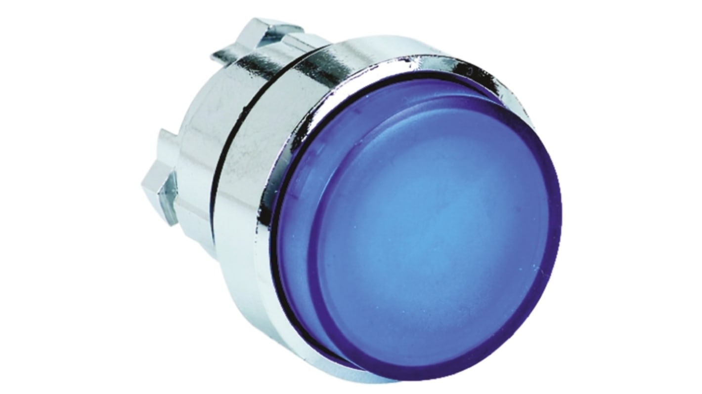 Schneider Electric Harmony XB4 Drucktastenkopf Ø 22mm, Blau mit Federrückstellung Rund Metall, IP66