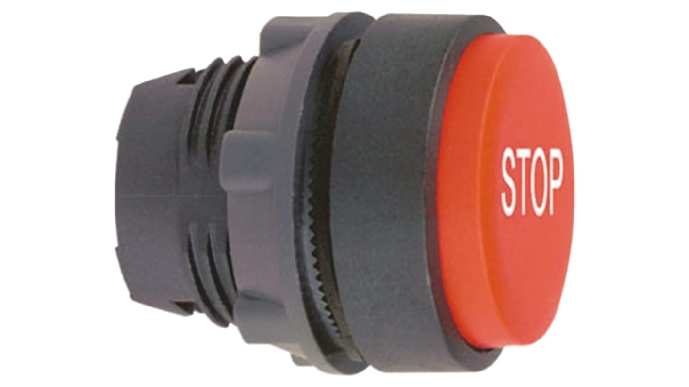Cabezal de pulsador Schneider Electric serie Harmony XB5, Ø 22mm, de color Rojo, Retorno por Resorte, IP66, IP67, IP69K