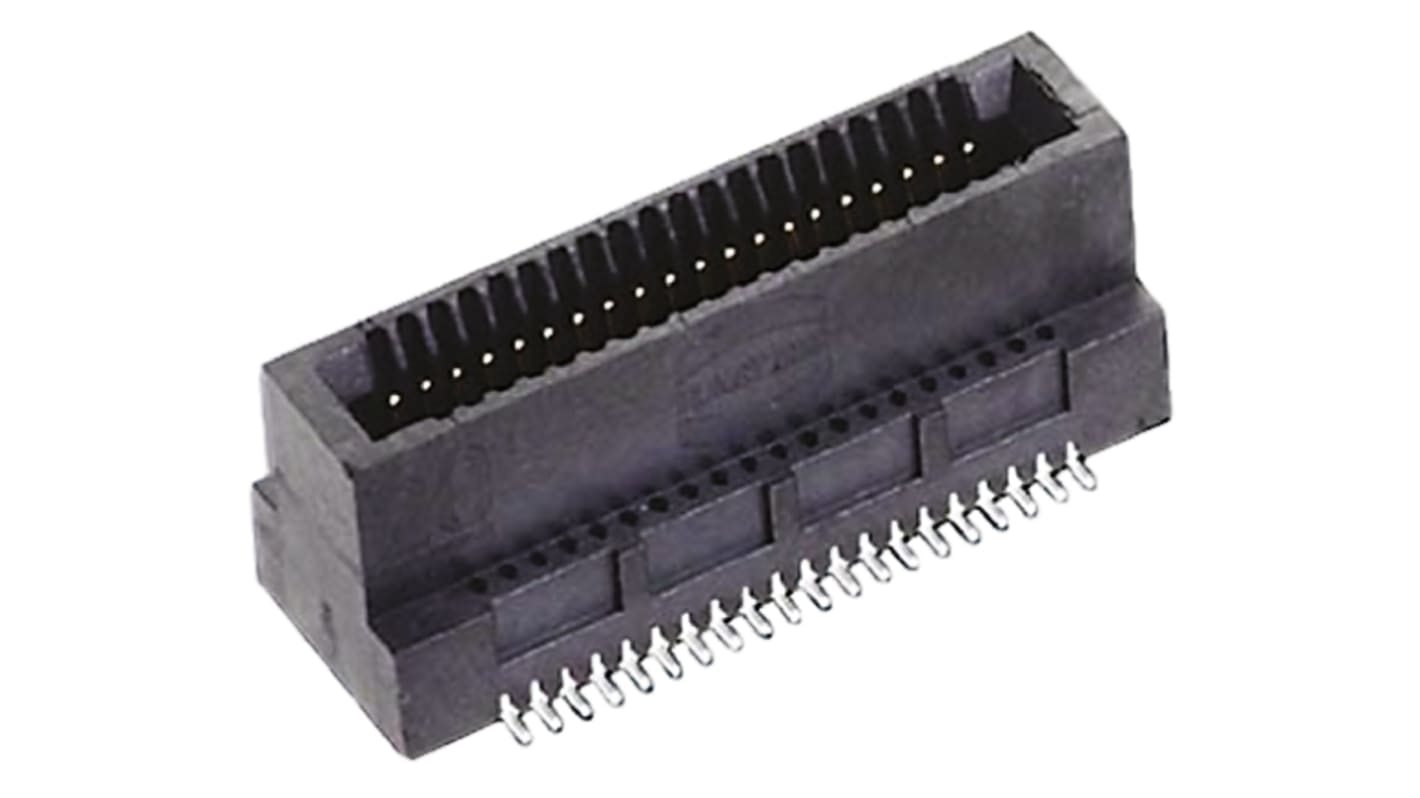 HARTING 15 Series Edge Connector, Surface Mount, 40-Contacts, 0.8mm Pitch, 2-Row, Solder Termination