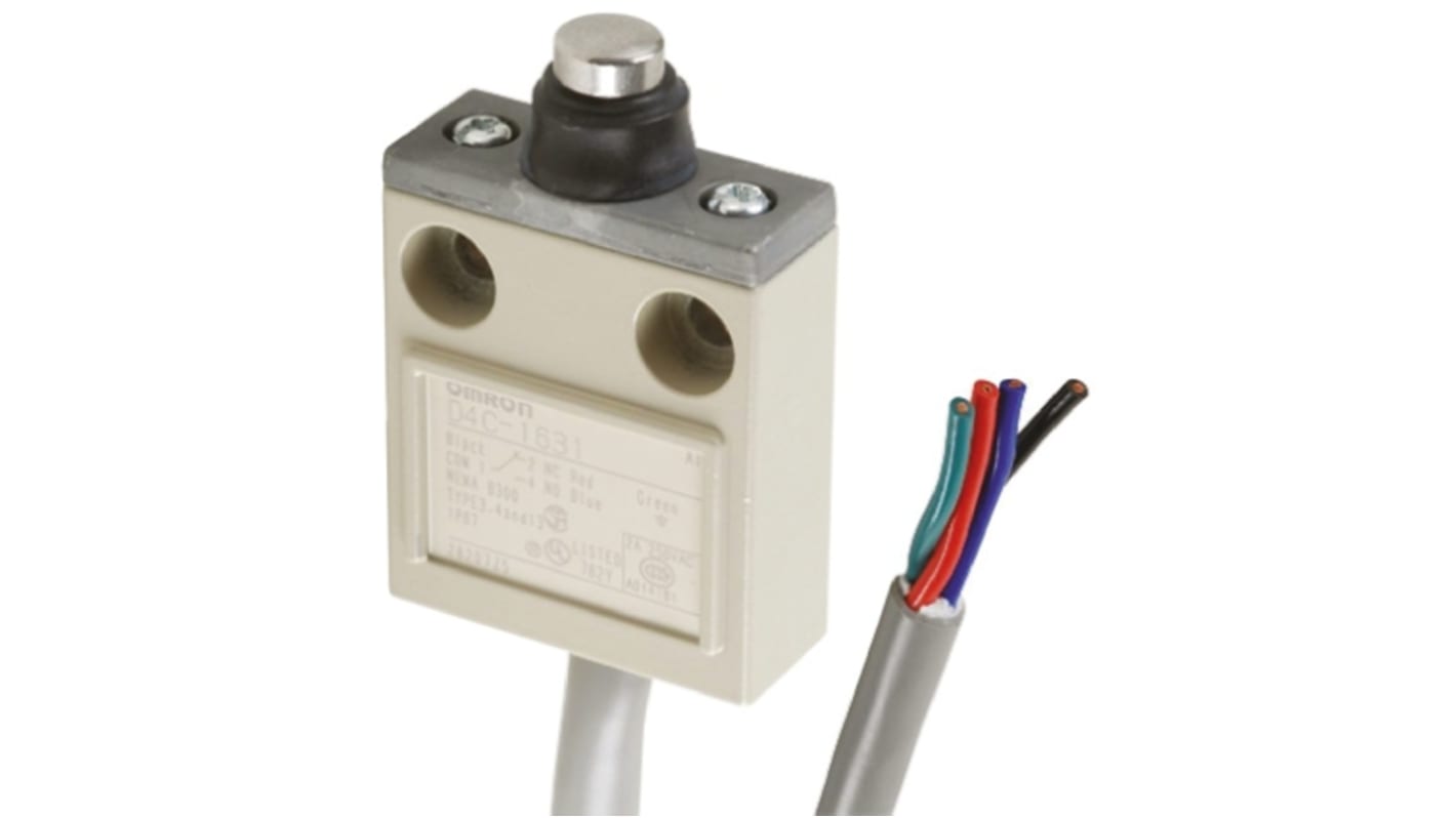 Omron Roller Lever Limit Switch, NO/NC, IP67, SPDT, Metal Housing, 250V ac Max, ac 5A Max