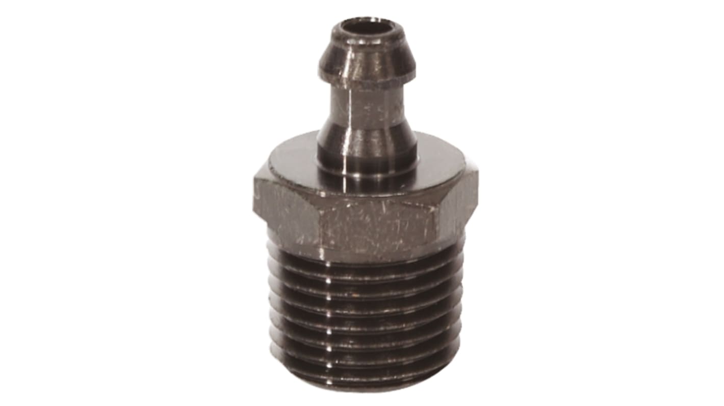 SMC M Series Straight Threaded Adaptor, R 1/8 Male to Push In 4 mm, Threaded-to-Tube Connection Style