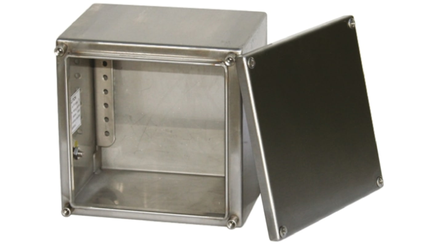 Caja de conexiones RS PRO, Acero Inoxidable, Sin Pintar, 400mm, 120mm, 200mm, 400 x 120 x 200mm, IP66