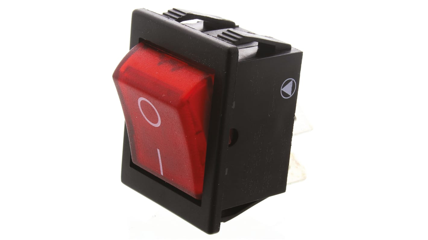 Arcolectric Illuminated DPST, On-Off Rocker Switch Panel Mount