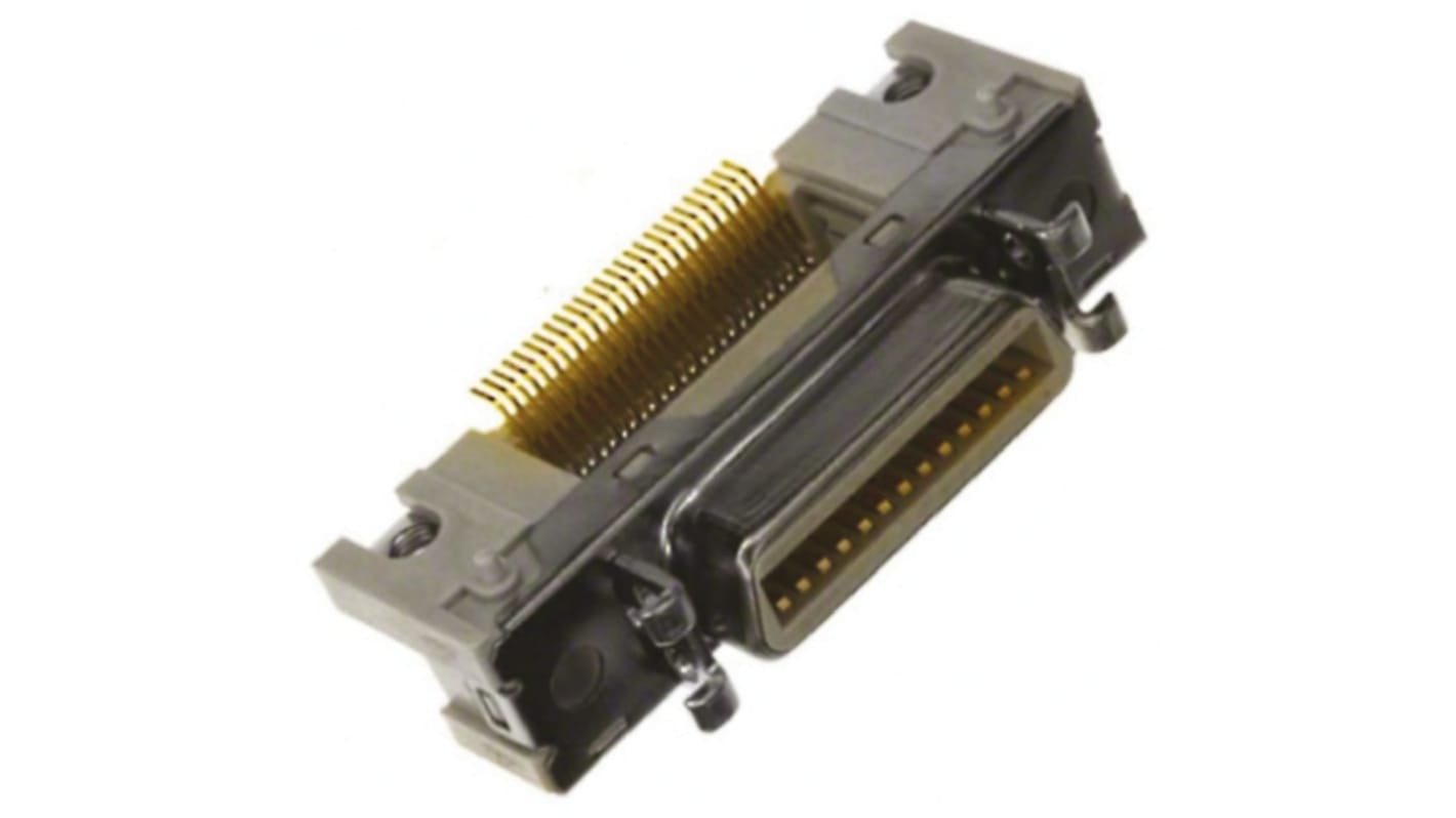 Conector D-sub 3M, Serie MDR 102, paso 0.635mm, Ángulo de 90° , SMT, Hembra, Terminación Soldador, 1.0A