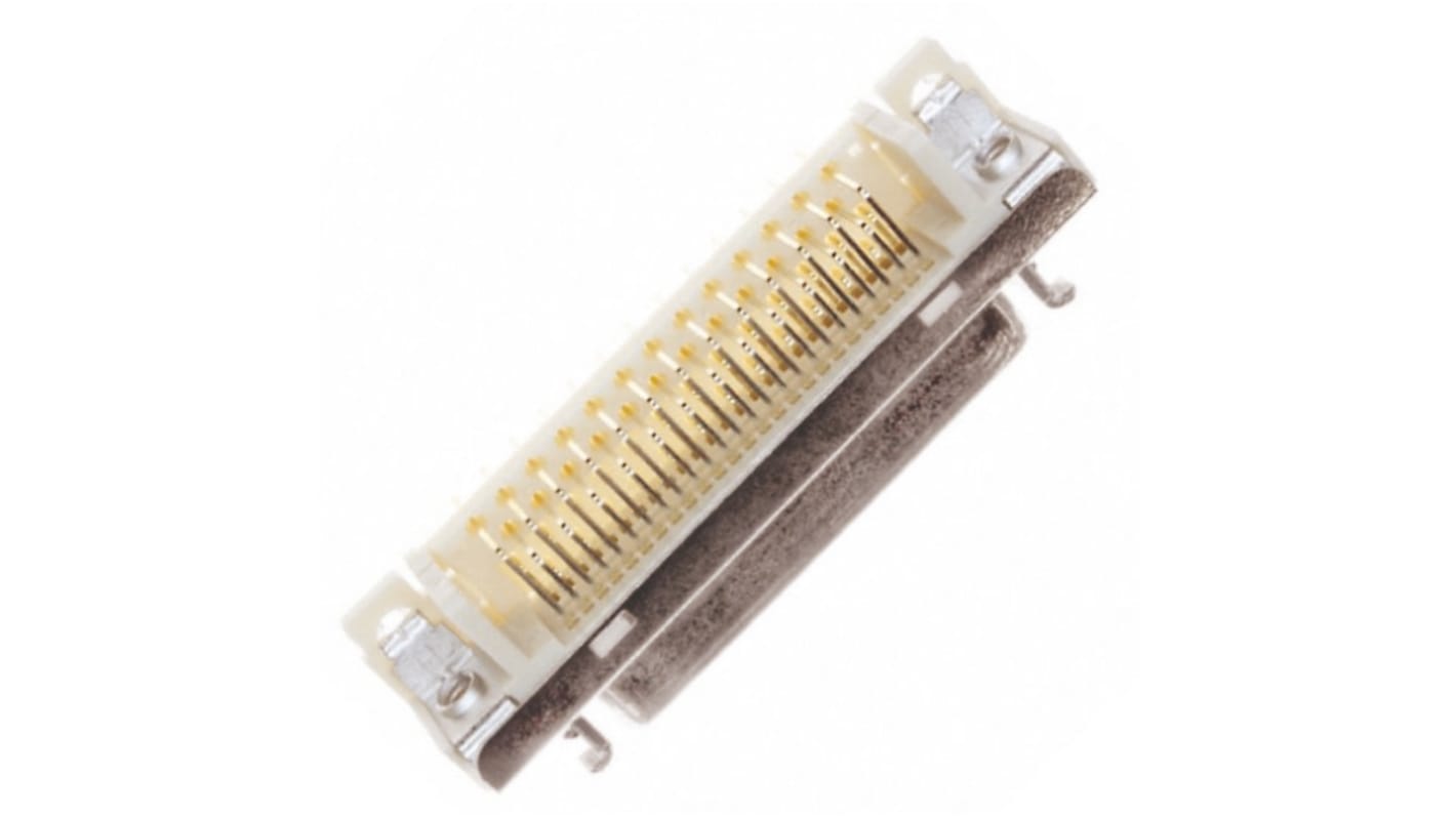 3M, 102 Female 50 Pin Right Angle Through Hole PCB Socket 1.27mm Pitch, Solder, Quick Latch